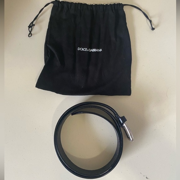 Women’s Dolce & Gabbana Black Belt with Silver Buckle - Picture 6 of 8